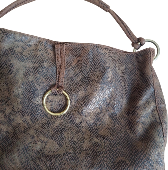 New York & Company Snakeskin Print Hobo Shoulder Bag - Picture 2 of 7
